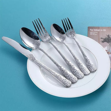 Exquisite Carving Stainless Steel Cutlery Set - Casatrail.com
